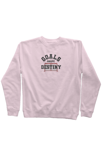 Goals Shape Destiny Net Rinkside Crewneck Sweatshirt Pink | Barn Garb Hockey Threads