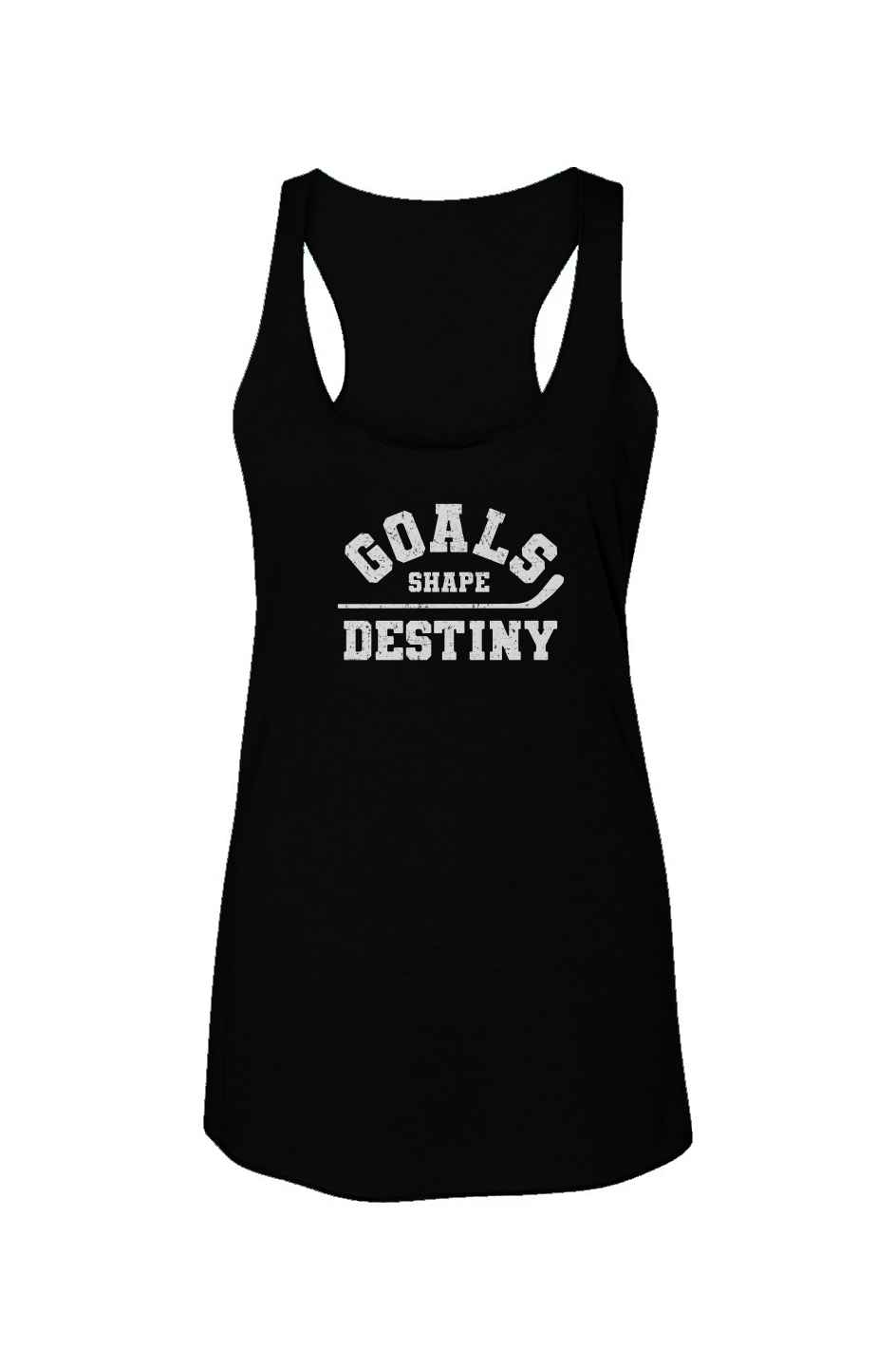 Goals Shape Destiny Racerback Barn Tank Black | Barn Garb Hockey Threads