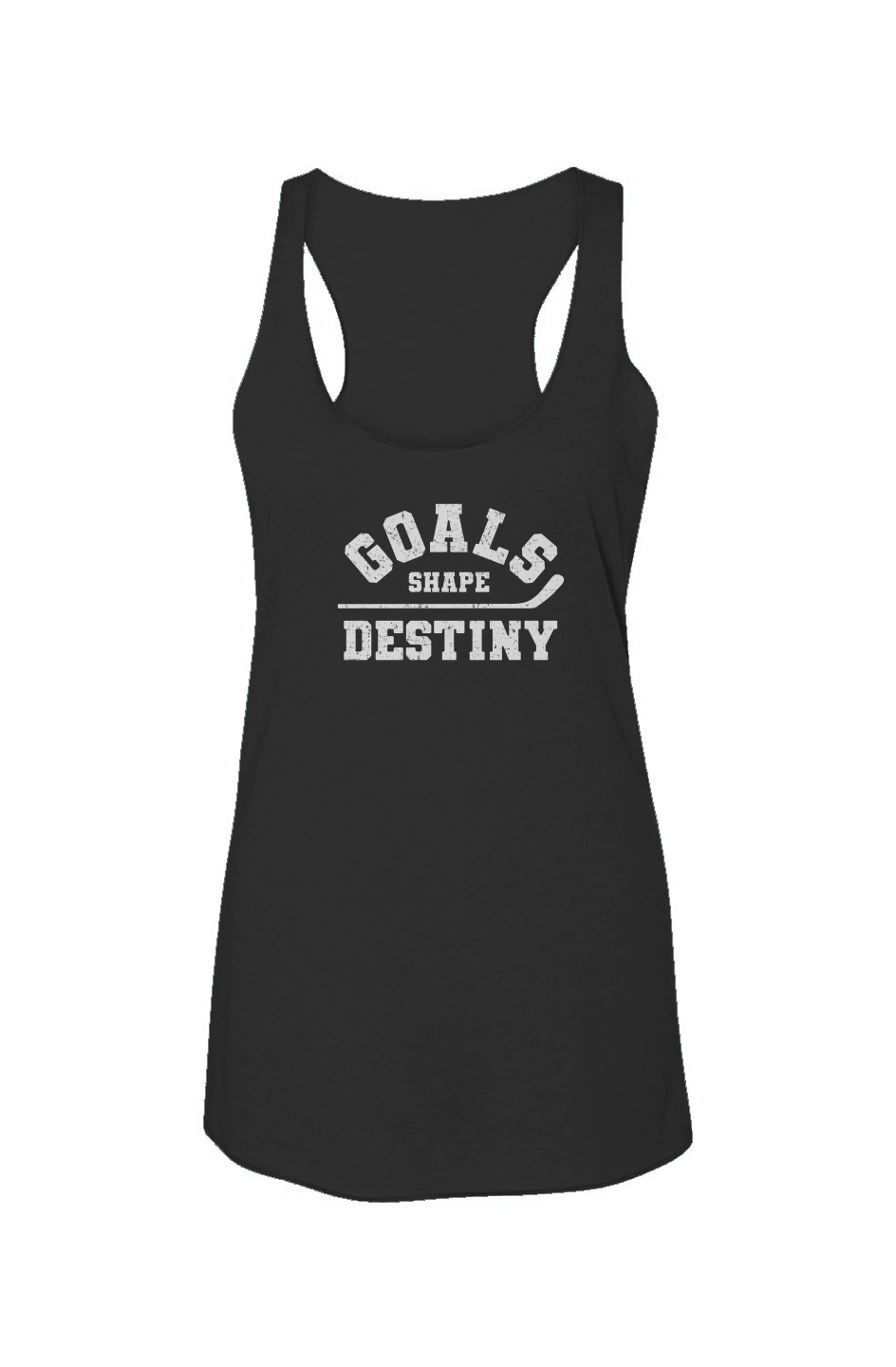 Goals Shape Destiny Racerback Barn Tank Charcoal | Barn Garb Hockey Threads