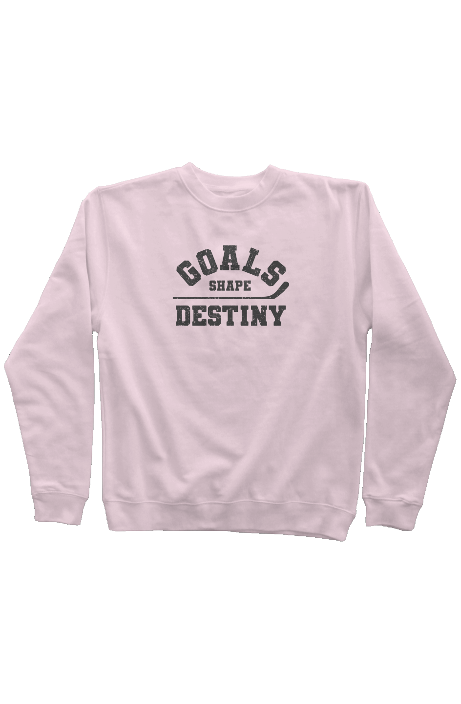 Goals Shape Destiny Rinkside Crewneck Sweatshirt Light Pink | Barn Garb Hockey Threads