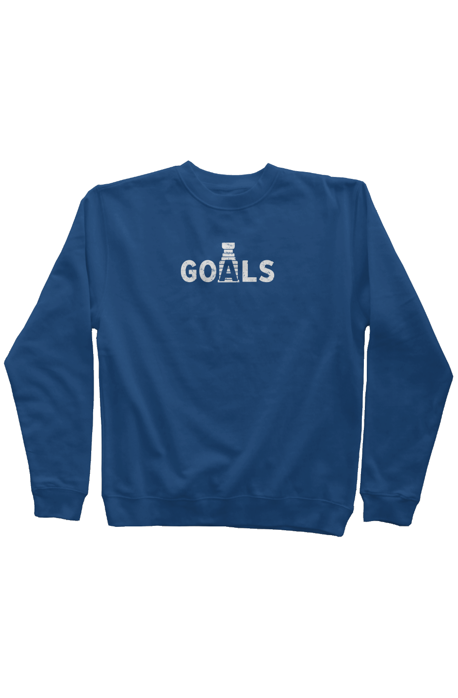 Goals Stanley Cup Rinkside Crewneck Sweatshirt Royal Blue | Barn Garb Hockey Threads