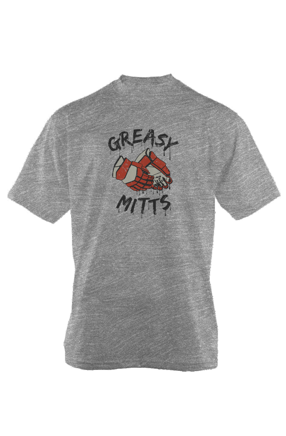 Greasy Mitts 90s Throwback Tee Grey | Barn Garb Hockey Threads