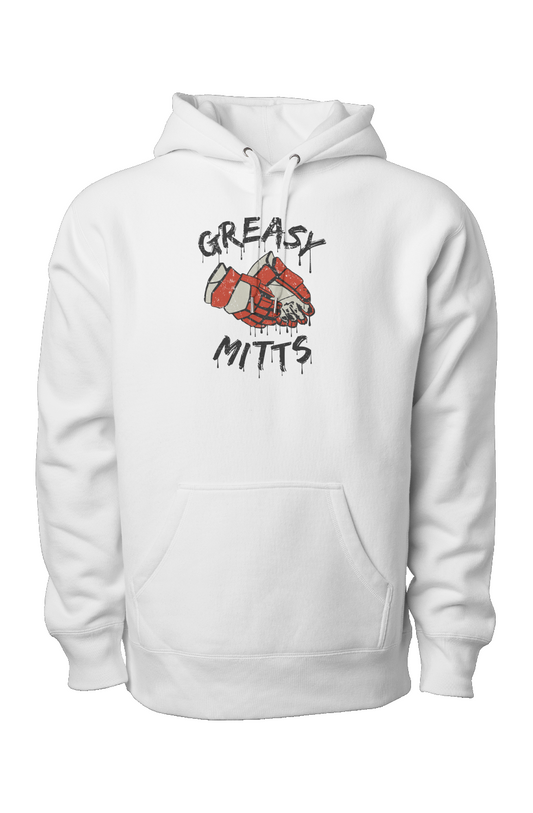 Greasy Mitts Legend Heavyweight Hoodie White | Barn Garb Hockey Threads