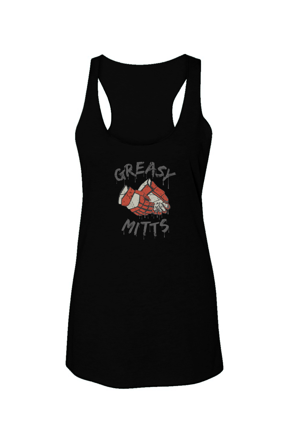 Greasy Mitts Racerback Barn Tank Black | Barn Garb Hockey Threads