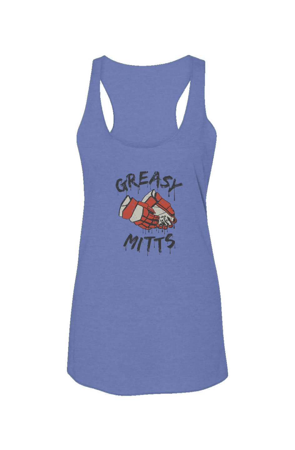 Greasy Mitts Racerback Barn Tank Blue | Barn Garb Hockey Threads