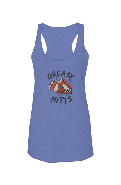 Greasy Mitts Racerback Barn Tank Blue | Barn Garb Hockey Threads