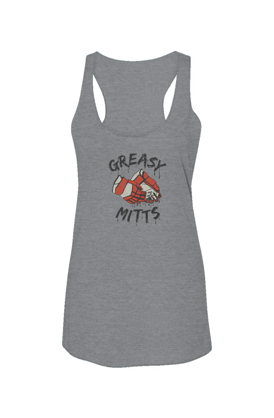 Greasy Mitts Racerback Barn Tank Grey | Barn Garb Hockey Threads