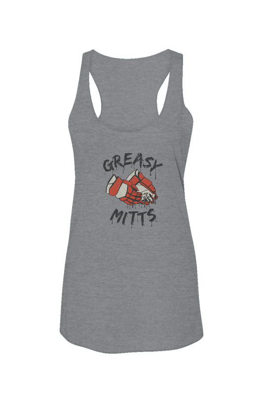 Greasy Mitts Racerback Barn Tank Grey | Barn Garb Hockey Threads