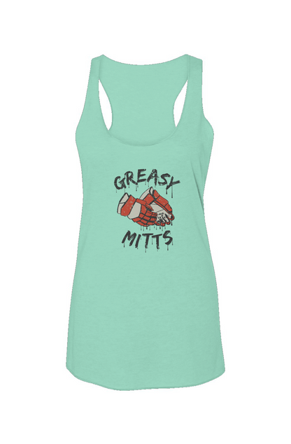Greasy Mitts Racerback Barn Tank Mint | Barn Garb Hockey Threads