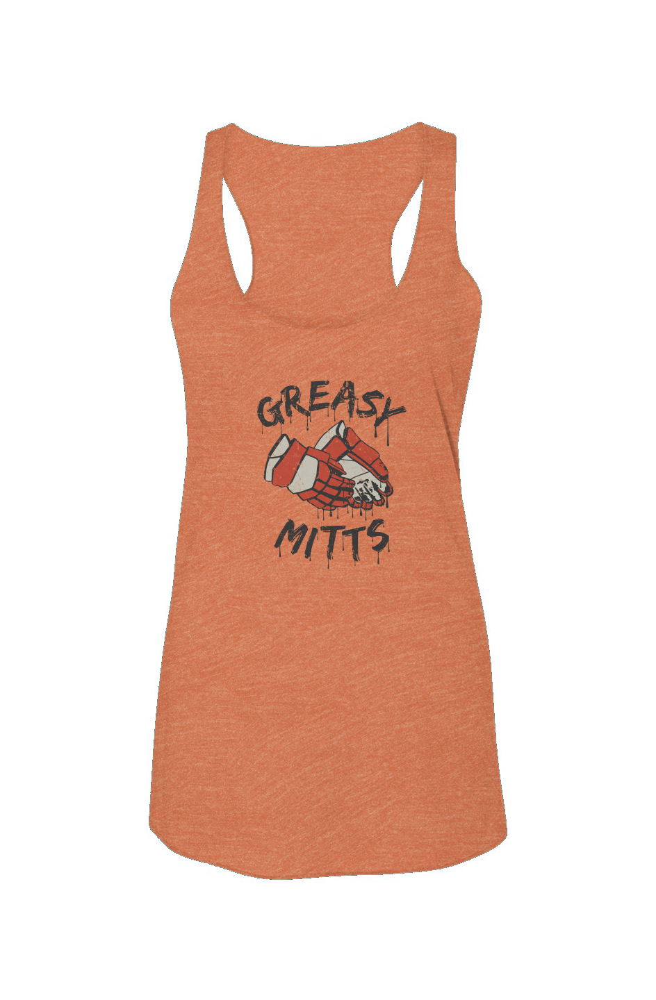 Greasy Mitts Racerback Barn Tank Orange | Barn Garb Hockey Threads