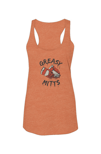 Greasy Mitts Racerback Barn Tank Orange | Barn Garb Hockey Threads