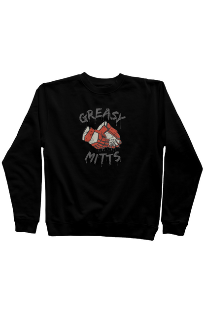 Greasy Mitts Rinkside Crewneck Sweatshirt Black | Barn Garb Hockey Threads