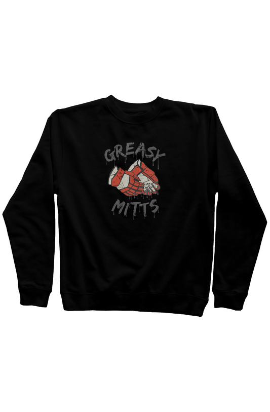 Greasy Mitts Rinkside Crewneck Sweatshirt Black | Barn Garb Hockey Threads