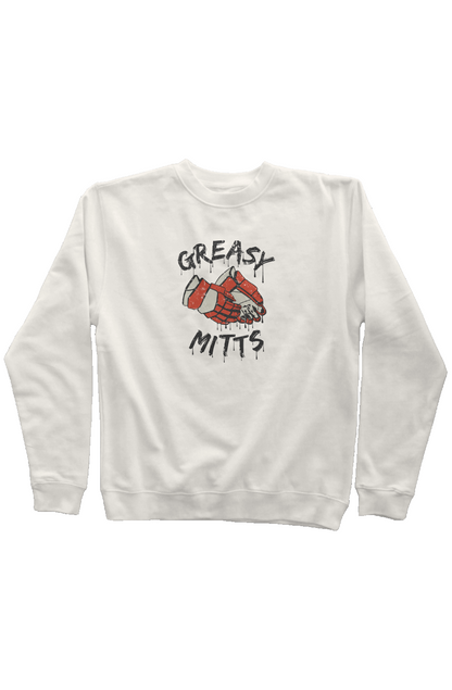 Greasy Mitts Rinkside Crewneck Sweatshirt Bone | Barn Garb Hockey Threads