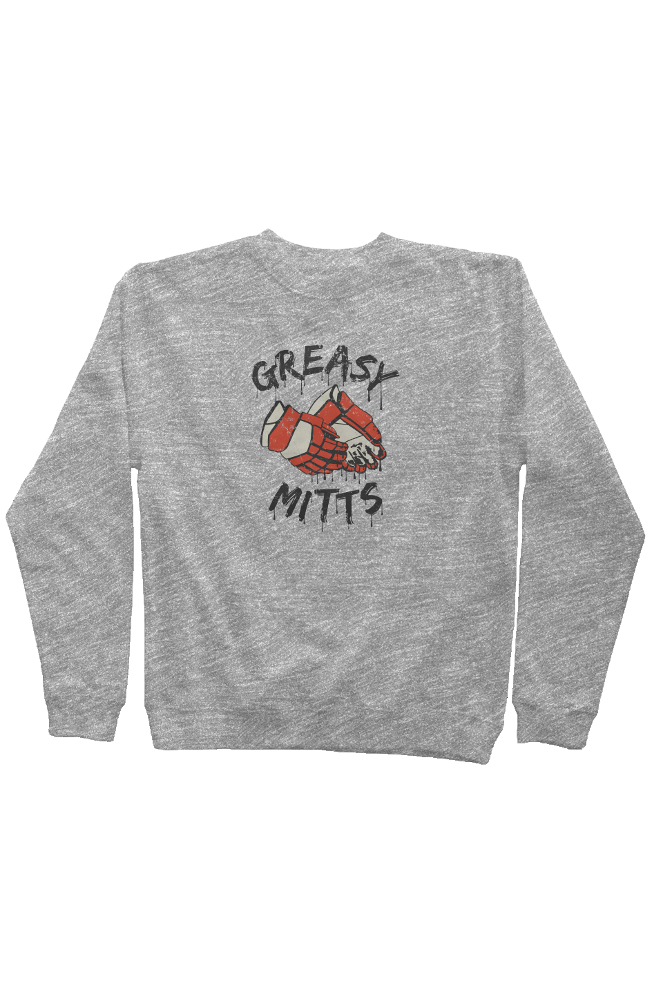 Greasy Mitts Rinkside Crewneck Sweatshirt Grey | Barn Garb Hockey Threads