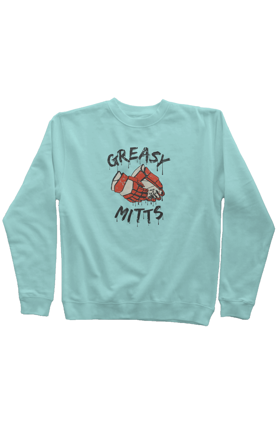 Greasy Mitts Rinkside Crewneck Sweatshirt Mint | Barn Garb Hockey Threads