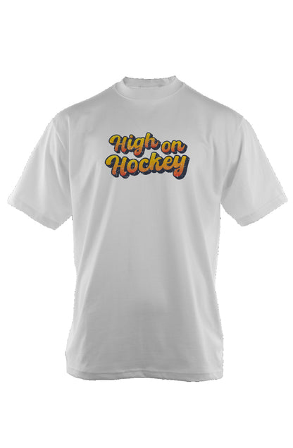 High on Hockey 90s Throwback Tee White | Barn Garb Hockey Threads