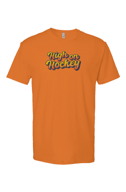 High on Hockey Breakaway Performance Tee Orange | Barn Garb Hockey Threads