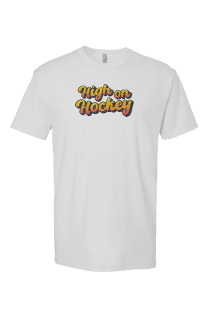 High on Hockey Breakaway Performance Tee White | Barn Garb Hockey Threads