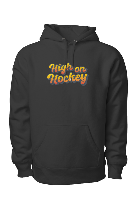 High on Hockey Legend Heavyweight Cross Grain Hoodie Black | Barn Garb Hockey Threads