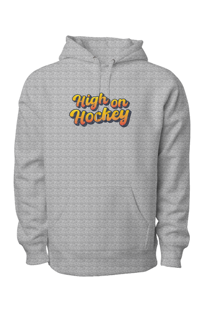 High on Hockey Legend Heavyweight Cross Grain Hoodie Grey | Barn Garb Hockey Threads