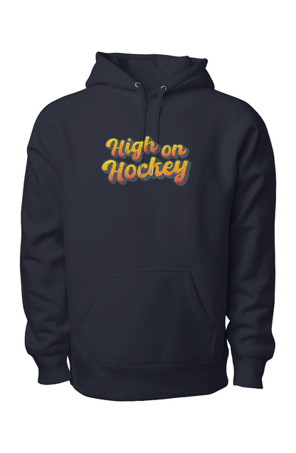 High on Hockey Legend Heavyweight Cross Grain Hoodie Navy Blue | Barn Garb Hockey Threads