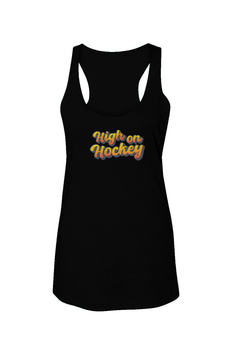 High on Hockey Racerback Barn Tank Black | Barn Garb Hockey Threads