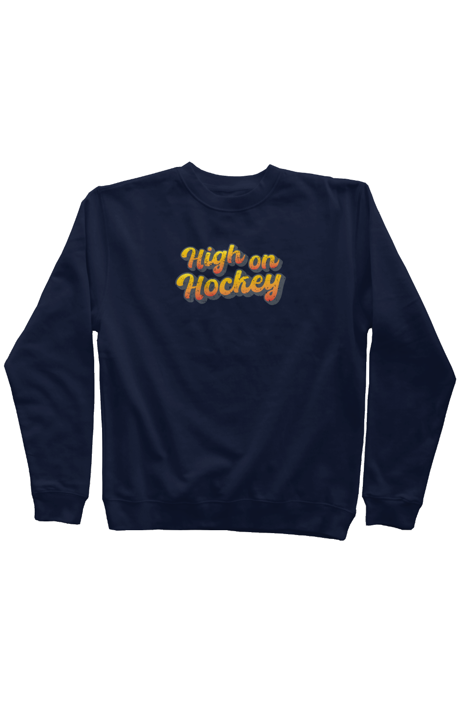 High on Hockey Rinkside Crewneck Sweatshirt Navy Blue | Barn Garb Hockey Threads