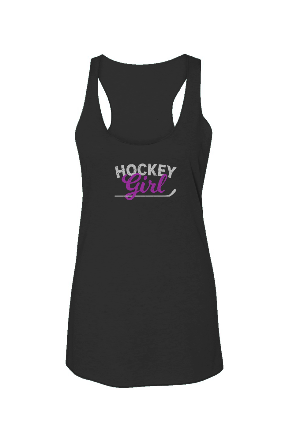 Hockey Girl Racerback Barn Tank Charcoal | Barn Garb Hockey Threads