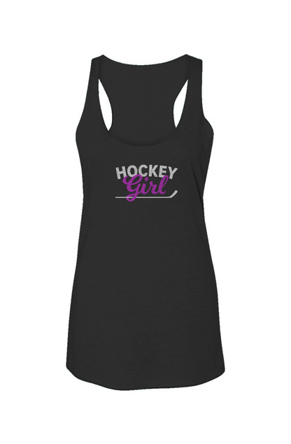 Hockey Girl Racerback Barn Tank Charcoal | Barn Garb Hockey Threads