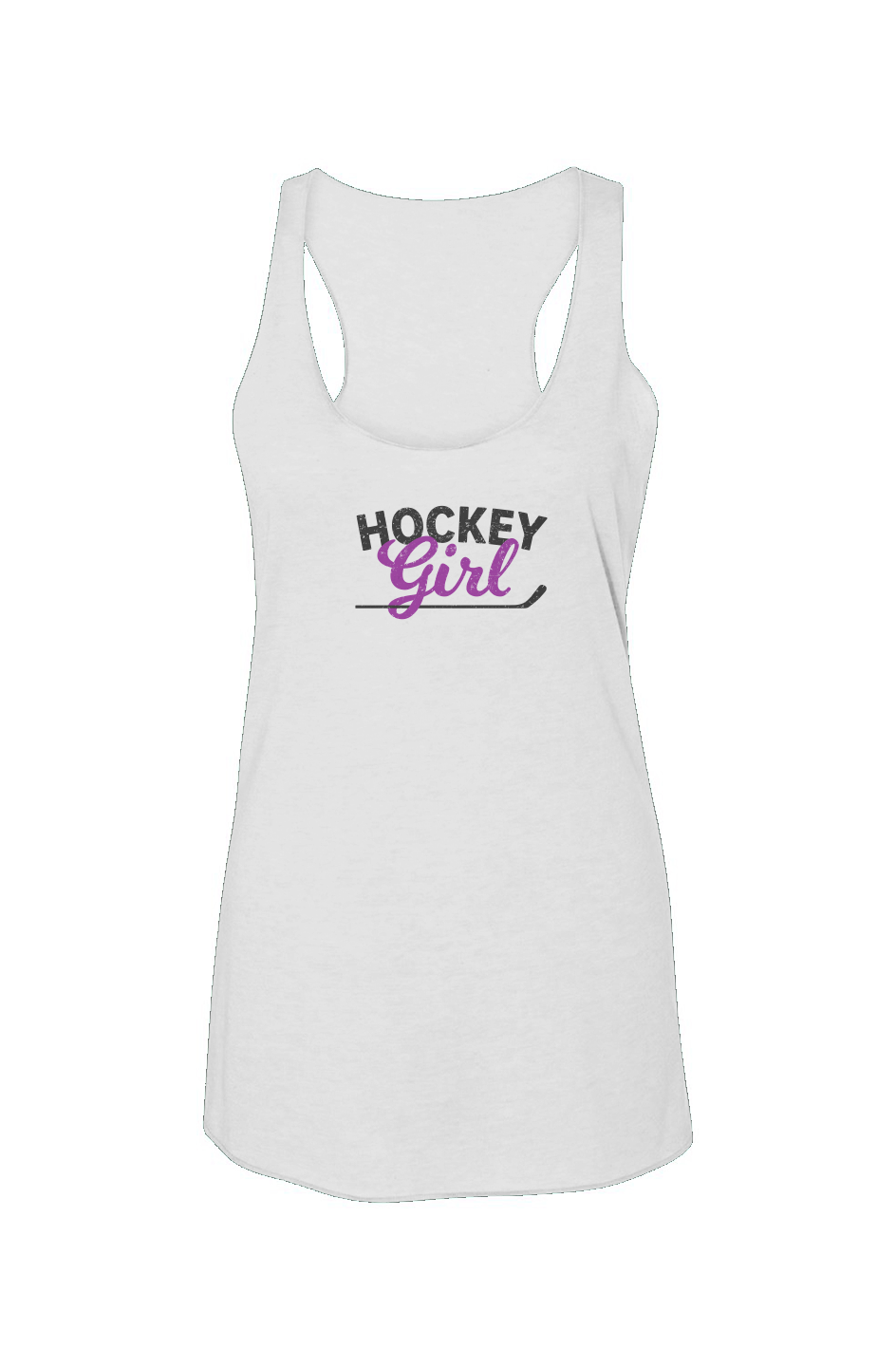Hockey Girl Racerback Barn Tank White | Barn Garb Hockey Threads