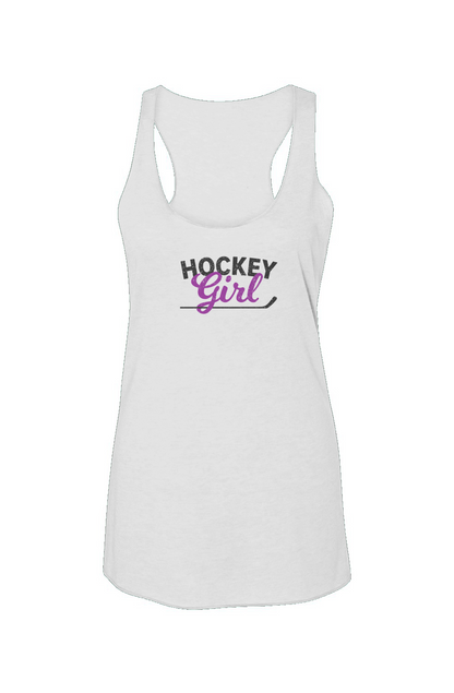 Hockey Girl Racerback Barn Tank White | Barn Garb Hockey Threads