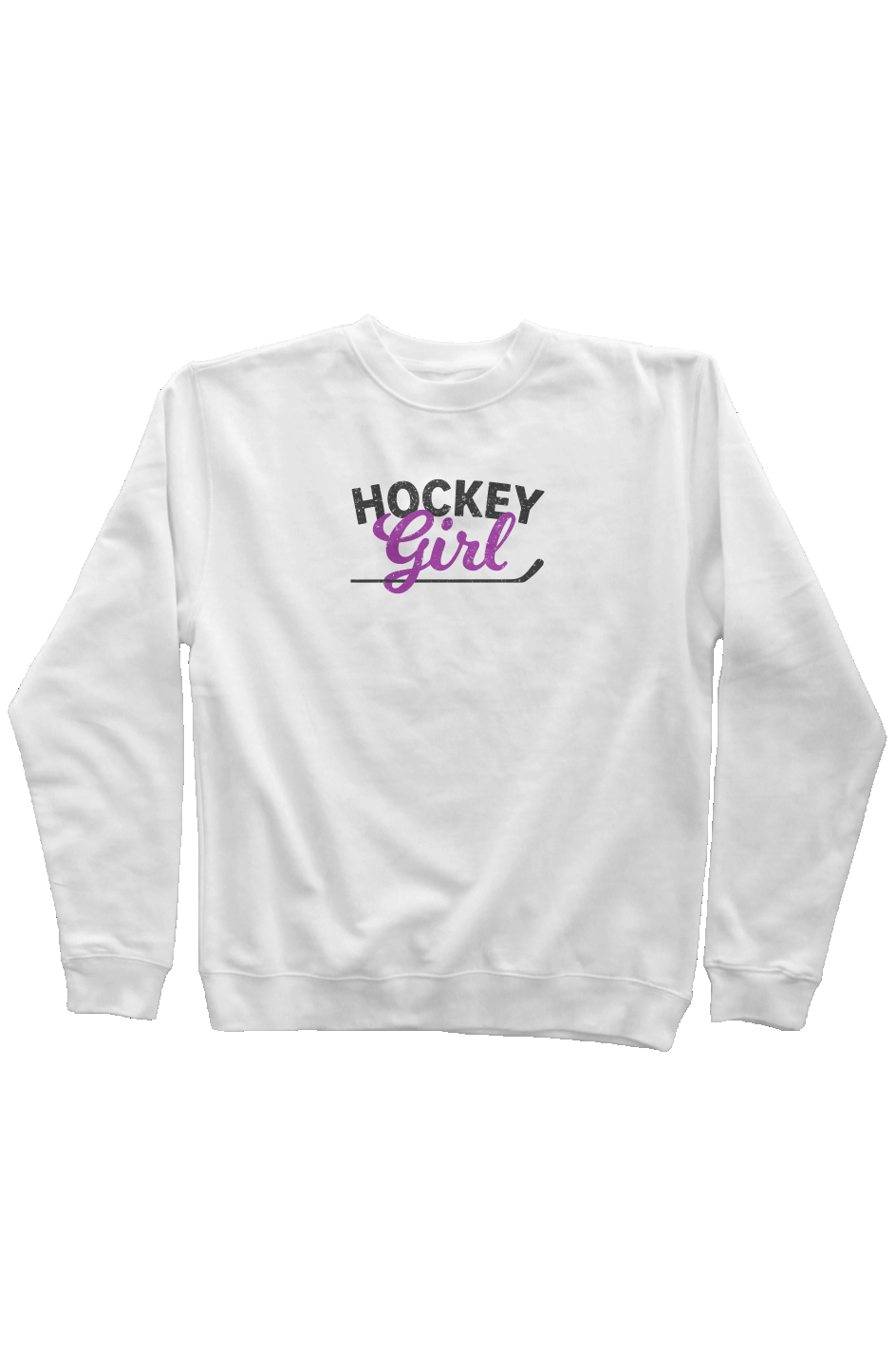 Hockey Girl Rinkside Crewneck Sweatshirt  White | Barn Garb Hockey Threads
