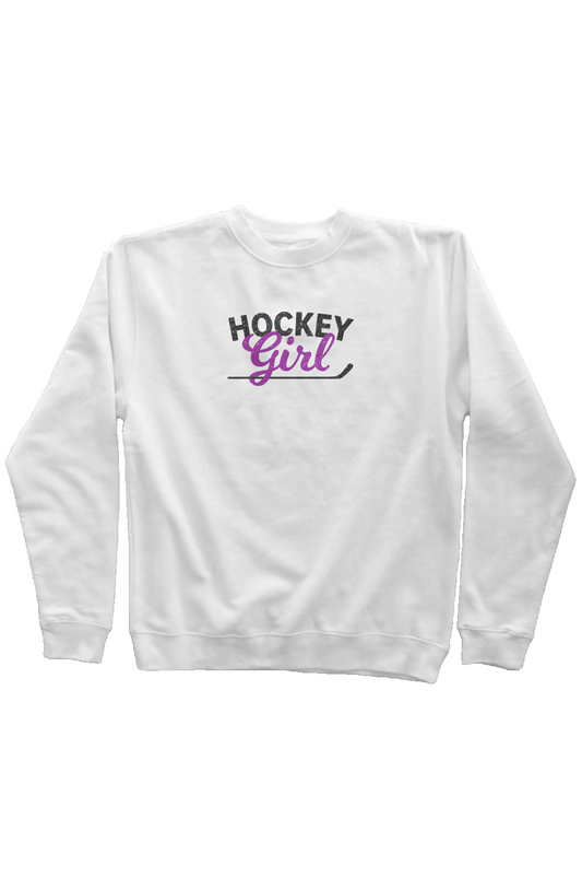 Hockey Girl Rinkside Crewneck Sweatshirt  White | Barn Garb Hockey Threads
