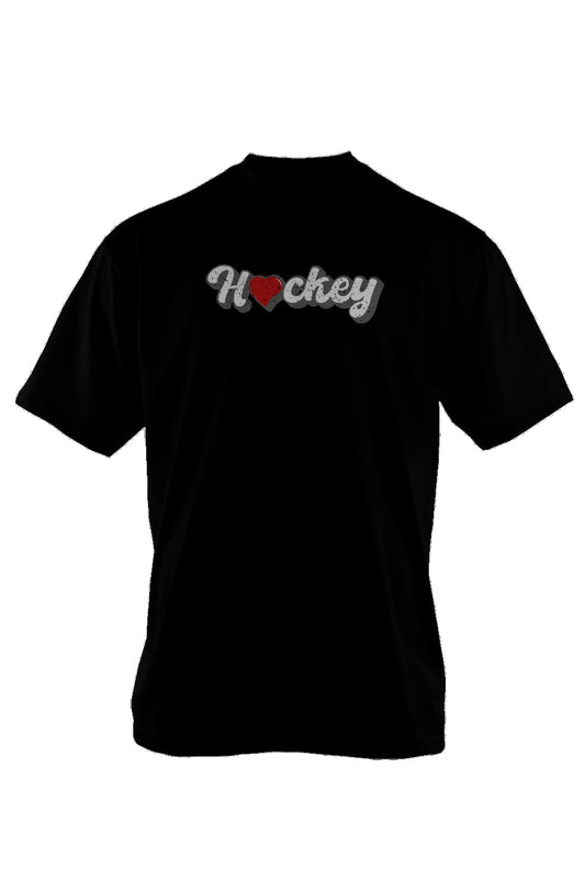 Hockey Heart 90s Throwback Tee Black | Barn Garb Hockey Threads