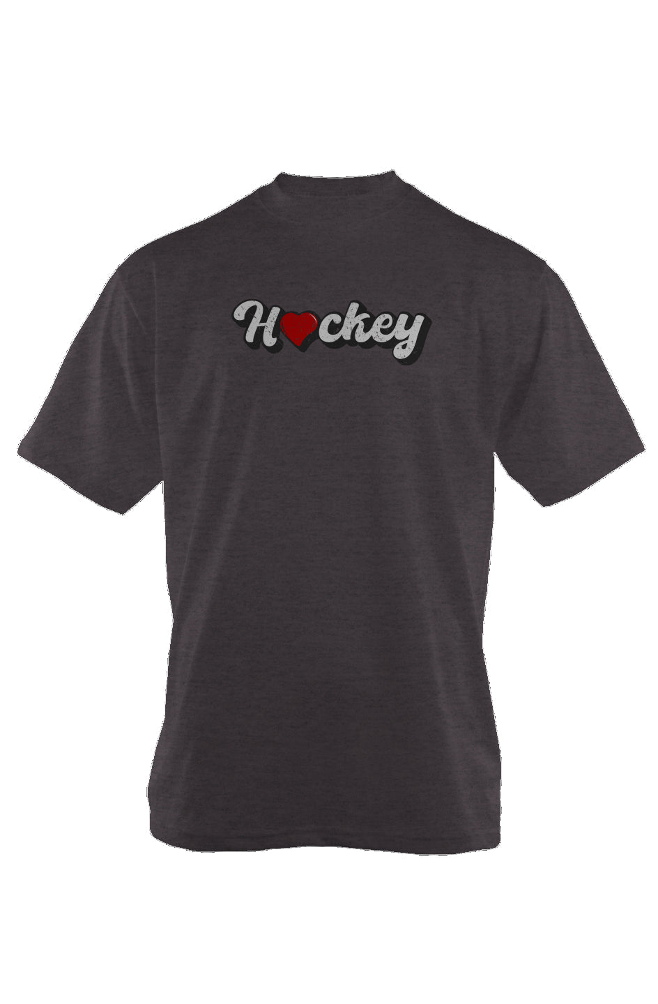 Hockey Heart 90s Throwback Tee Charcoal | Barn Garb Hockey Threads