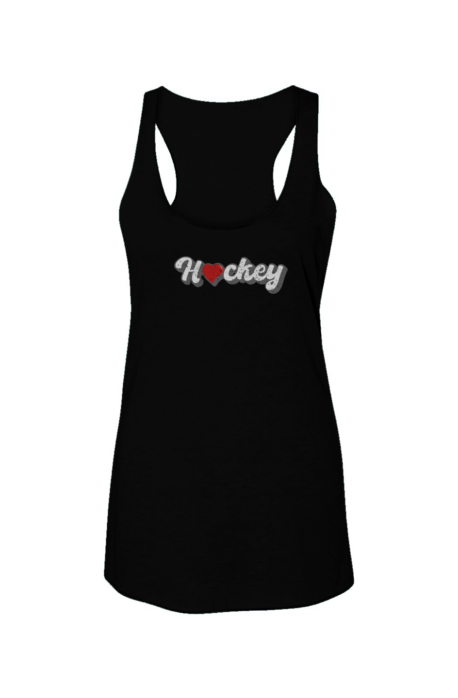 Hockey Heart Racerback Barn Tank Black | Barn Garb Hockey Threads