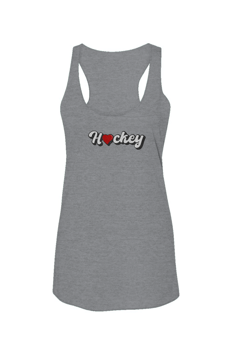 Hockey Heart Racerback Barn Tank Grey | Barn Garb Hockey Threads