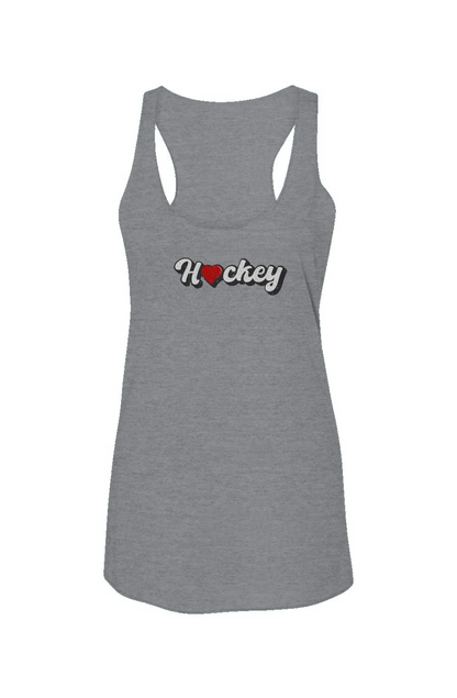 Hockey Heart Racerback Barn Tank Grey | Barn Garb Hockey Threads