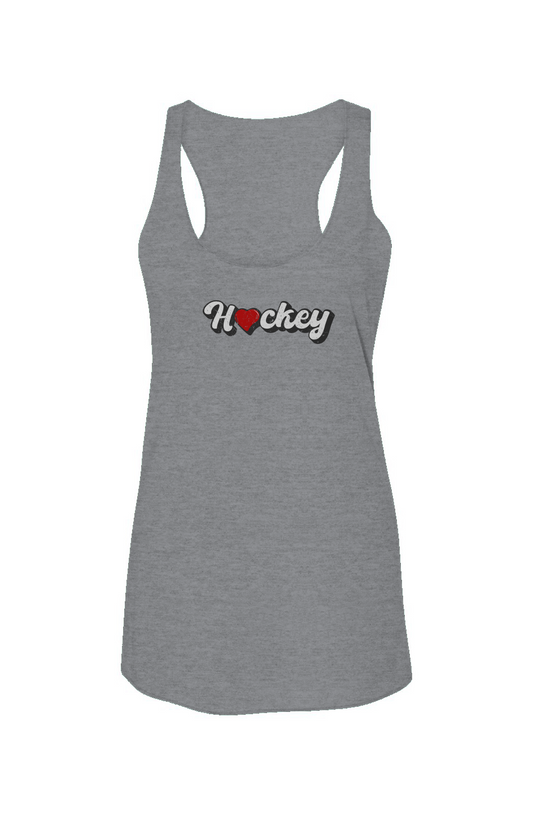 Hockey Heart Racerback Barn Tank Grey | Barn Garb Hockey Threads