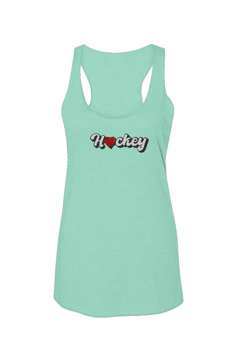 Hockey Heart Racerback Barn Tank Mint | Barn Garb Hockey Threads