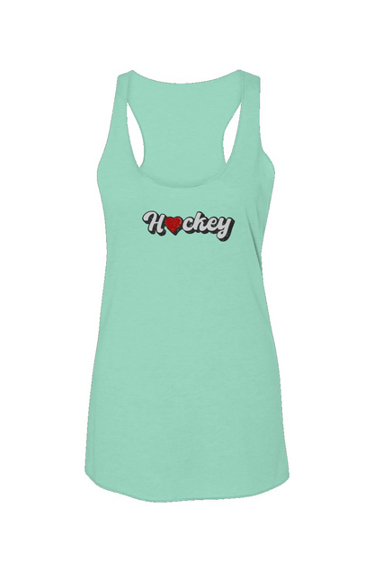 Hockey Heart Racerback Barn Tank Mint | Barn Garb Hockey Threads