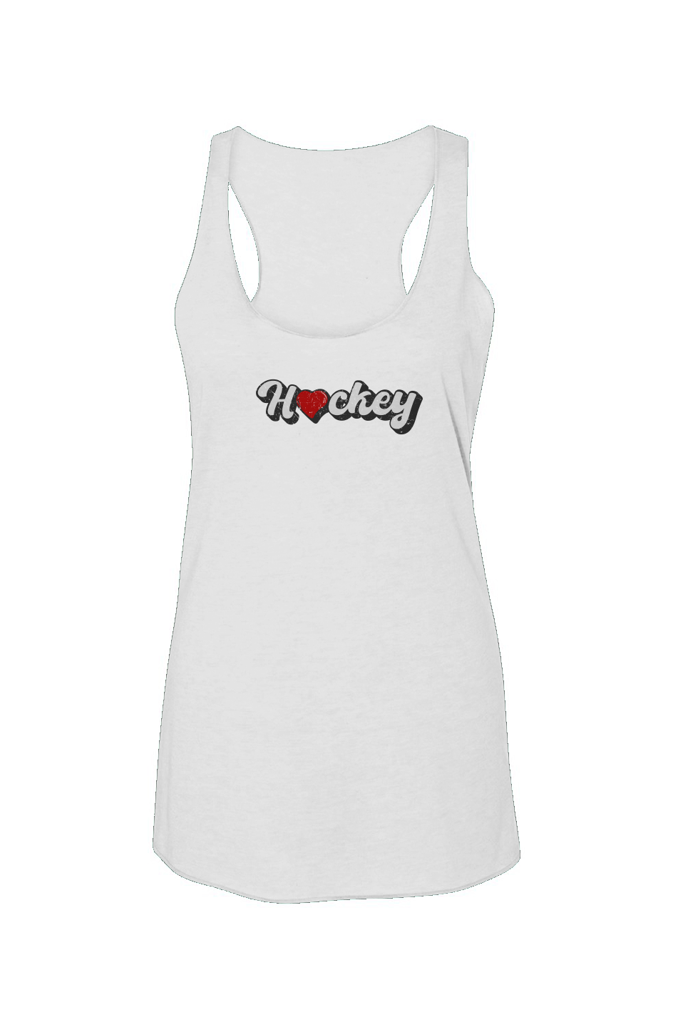 Hockey Heart Racerback Barn Tank White | Barn Garb Hockey Threads