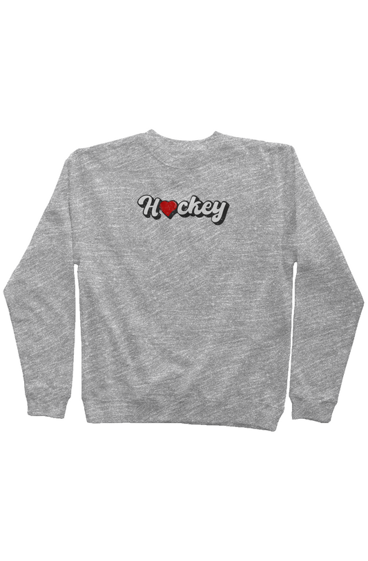 Hockey Heart Rinkside Crewneck Sweatshirt Grey | Barn Garb Hockey Threads