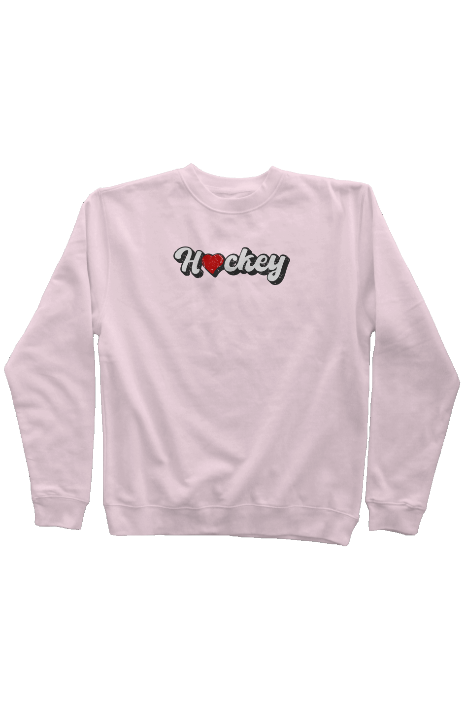 Hockey Heart Rinkside Crewneck Sweatshirt Pink | Barn Garb Hockey Threads