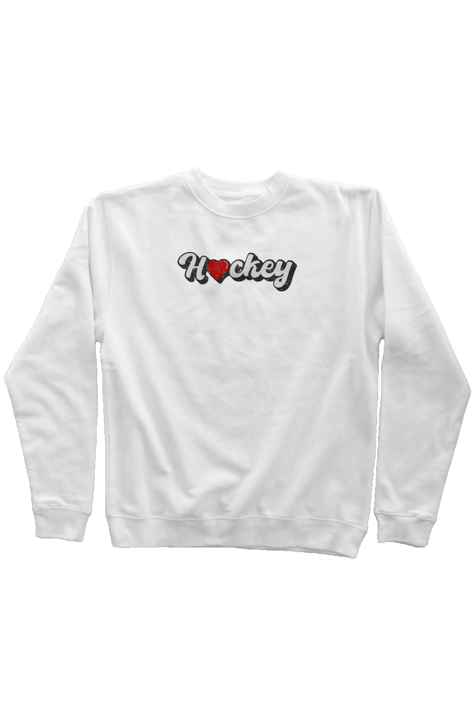 Hockey Heart Rinkside Crewneck Sweatshirt White | Barn Garb Hockey Threads