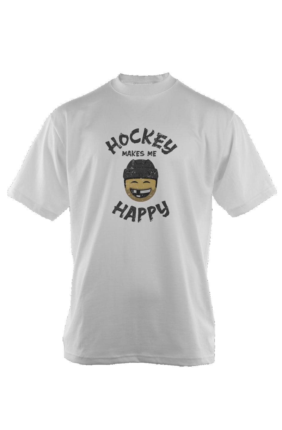 Hockey Makes Me Happy 90s Throwback Tee White | Barn Garb Hockey Threads