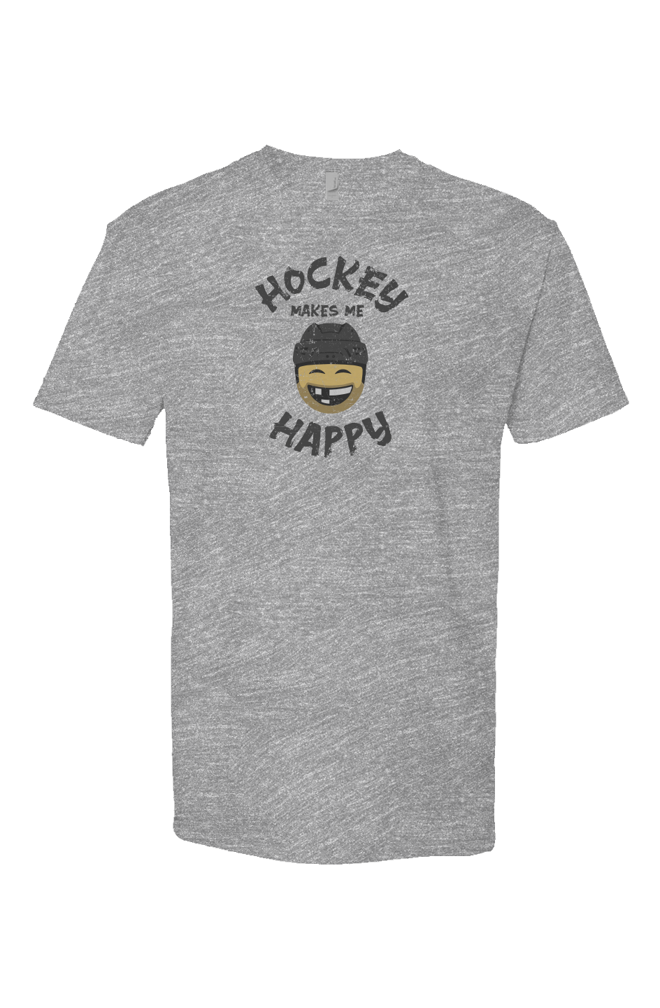 Hockey Makes Me Happy Breakaway Performance Tee Grey | Barn Garb Hockey Threads