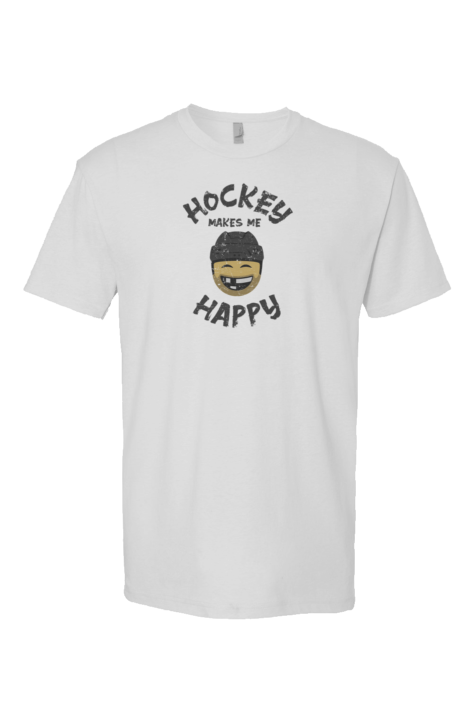 Hockey Makes Me Happy Breakaway Performance Tee White | Barn Garb Hockey Threads