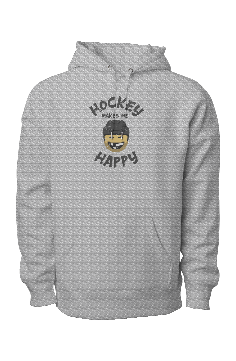 Hockey Makes Me Happy Legend Heavyweight Hoodie Grey | Barn Garb Hockey Threads